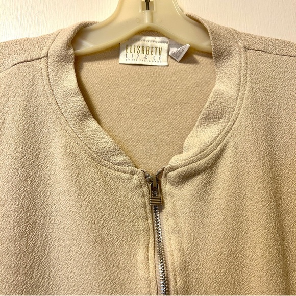 Vintage Zip-Up Vest Cream Light Beige Front Pockets Liz Claiborne Plus size 2X - Picture 7 of 13